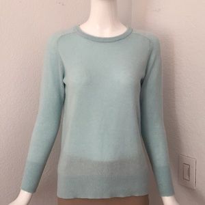 Halogen baby blue crew neck cashmere sweater
